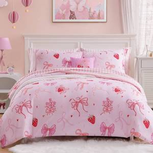 lot 5879 image: Twin Comforter Set with Sheets for Girls-5 Pieces Twin Bedding Sets Printed