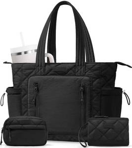 lot 5887 image: Bagstellar Puffer Tote Bag for Women, Lightweight Puffy Work Laptop Handbag