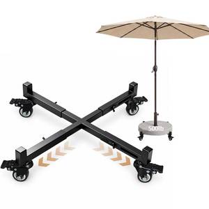 lot 5895 image: ElaraBerry 500lb Capacity Patio Umbrella Stand Heavy Duty Mobile Base with Wheels Adjustable 14-21 Inch Metal Stand Support with Lockable Casters for Deck Poolside Outdoor