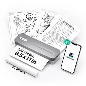 lot 5914 image: CamScanner P1 Pro Portable Inkless Printer, 300 DPI Wireless Thermal Printing for iPhone Android Laptop PC, Print US Letter Documents Receipts Anywhere, for Travel Remote Work Home Office School, Grey