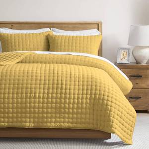 lot 5924 image: WDCOZY California Oversized Cal King Size Quilt Bedding Sets with 2 Pillow Shams, Lightweight Soft Bedspread Coverlet Bed Cover for All Season, 3 Pieces, 116x106 inches, Yellow