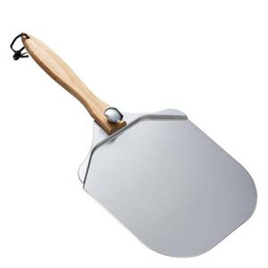 lot 6282 image: IQHLXN 12 Inch Aluminum Pizza Peel with Foldable Wood Handle - Effortless Storage Pizza Paddle Spatula for Oven, Baking Homemade Pizza & Bread, Premium Metal Pizza Board