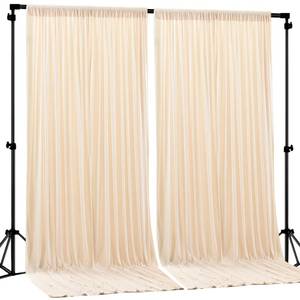 lot 6287 image: Deep Champagne Backdrop Curtain 2 Panels-Wrinkle-Free Curtains Polyester Photography Drapes for Baby Shower Birthday Party Photo Background Backdrop Stand- 8 X10FT (Champagne)