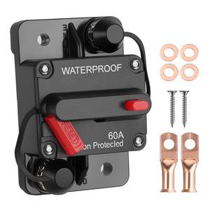 lot 6292 image: Voltrish 60A Marine Circuit Breaker 12V-48V Manual Reset for Trolling Motor