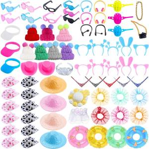 lot 6305 image: Poen 100 Pcs Rubber Duck Accessories for Hats Glasses Necklaces Rings
