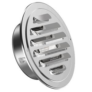 lot 6325 image: Stainless Steel Soffit Vents 4 Inch, HG Power Round Vent Cover with Screen Mesh, Louver Air Vent Hood for Wall, Ceiling Mount, Bathroom, Garage, Attic Ventilation, Silver