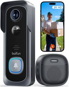 lot 6332 image: BOIFUN Video Doorbell Camera Wireless �� No Subscription Required, 2K HD