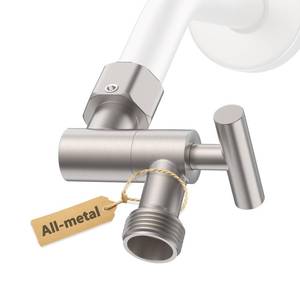 lot 6338 image: YDmeet All Metal Shower Head Adapter, 360 ° Adjustable Shower Head Extension Arm Connector for Shower Heads- Brushed Nickel