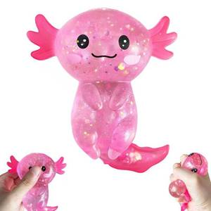 lot 6341 image: Axolotls Squishies Fidget Stress Ball,Cute Squishies Axolotls Toy,Easter Basket Stuffers, Stress Ball Squeeze Toys for Stress Relief (Pink)