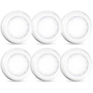 lot 6352 image: Tap Light Push Lights, 6 Pack Self-Adhesive Puck Light Battery Powered