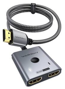 lot 6353 image: HDMI Switch 2 in 1 Out 4K60Hz, WARRKYwith 3.3ft Fixed Braided HDMI Cable, Aluminum Case, 2K144Hz, HDCP 2.2 Bidirectional 2x1 Switcher Splitter Compatible for PS54, Xbox, Roku, FireStick, Switch