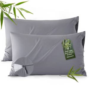lot 6363 image: Bedsure Zipper Pillow Cases Standard Size from Rayon Derived from Bamboo