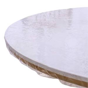 lot 6366 image: Walrus Clear Round Vinyl Fitted Tablecloth Waterproof Oilcloth Heavy Duty Elasticized Table Cover Elastic Edge Design Plastic Tablecloth Protector for Round Table