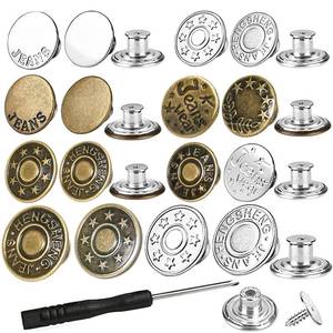 lot 6367 image: 32 Sets Button Pins for Loose Jeans, 17mm and 20mm Jean Buttons Replacement
