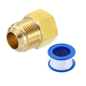 lot 6376 image: uxcell Brass Pipe Fitting, 58 SAE Male x 12 SAE Female Pipe Adapter Flare Tube Fitting for Air Gas Line Refrigeration HVAC