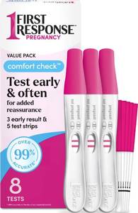 lot 6378 image: FIRST RESPONSE Comfort Check Pregnancy Test, 8 Count, Pink & White