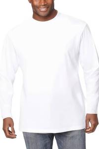lot 6380 image: KingSize Mock Turtleneck Long-Sleeve Cotton Tee White 4XL