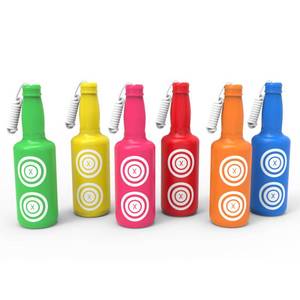 lot 7702 image: KNINE OUTDOORS 6 Pack Plastic Bottles Shooting Targets for Shooting, 6 Bright Colors with Hanging Rope for Target Practice, Target Practice for Airsoft Pellet Pistol BB Gun