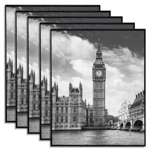 lot 7704 image: GOmaize Front Loading Black Picture Frame 8x10 Set of 5 Wall and Table Mounting