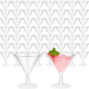 lot 7710 image: Yinkin 50 Pcs 2 oz Plastic Martini Glasses, Disposable Martini Cups, Clear