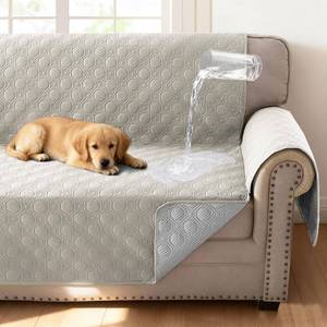 lot 7711 image: H.VERSAILTEX 100% Waterproof Couch Cover for 3 Cushion Couch Sofa Cover for Dogs Triple Non-Slip Furniture Protector Cover with Elastic Straps for Pet Cat(Sofa, French Oak)