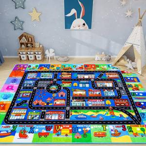 lot 7721 image: AKASISRUG ABC Transportation Kids Rugs 59�39.4 Animals Play Mat for Toy Cars Playroom