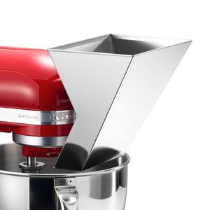 lot 7727 image: Metal Flour Funnel for KitchenAid Mixer - Stainless Steel Attachment Compatible with KitchenAid 4.5 & 5 Quart Tilt-Head Stand Mixers, Anti-Splash, Easy to Clean