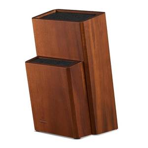 lot 7734 image: Universal Knife Block without Knives, Acacia Wood Knife HolderKnife Organizer with Removable Plastic Bristles for Kitchen Counter Knife Storage Rack