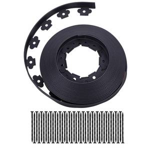 lot 7740 image: YANEYRIE Garden Edging��40FT Landscape Edging with 25 Spikes for Lawn 1.5 Inch Tall (Black, 40FT), YANEYRIE-EDGING-1.5