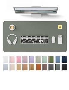 lot 8180 image: YSAGi Leather Desk Protector, Office Mat, Large Mouse Mat, Non-Slip PU Leather Blotter, Laptop Desk, Waterproof Writing Pad for Office and Home (Dark Green, 31.5 x 15.8)