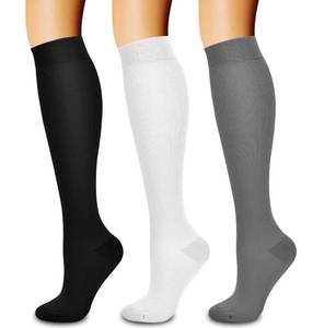 lot 8186 image: Laite Hebe compression socks,BlackWhiteGrey,SM (3 pairs)