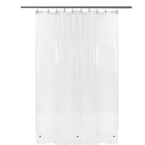 lot 8187 image: Barossa Design 54 Inch Wide Stall Shower Curtain Liner with Magnets, Clear