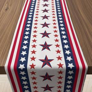 lot 8195 image: 4th of July Decorations - Patriotic Table Runner for 250th Anniversary America Merchandise  Memorial Day Decorations - Fourth of July Decor Accessories for Indoor Outdoor Home Party Supplies