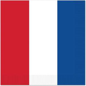 lot 8197 image: French Party Decorations 100Pcs Red White and Blue Napkins French Cocktail Napkins for American French Party Supplies 4th of July Independence Day Decorations