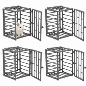 lot 8213 image: jojofuny 4Pcs Mini Cage Model, Miniature Animal Cage Model House for Dollhouse DIY Craft, Ornament Tool for Kids Toy Accessories, Fairy Garden Fence Decor - 4.2x3.2x6.1 Inch