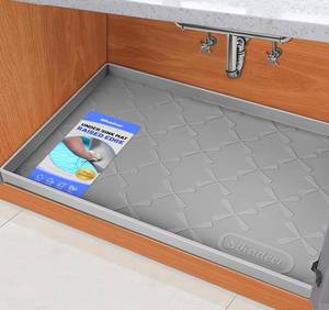 lot 8259 image: SIKADEER Waterproof Under Sink Mat 34 x 22, Silicone Mat Kitchen liner