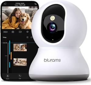 lot 8270 image: Security Camera 2K, blurams Baby Monitor Dog Camera 360-degree for Home Security wSmart Motion Tracking, Phone App, IR Night Vision, Siren, Works with Alexa & Google Assistant & IFTTT, 2-Way Audio