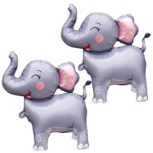 lot 8271 image: Elephant Foil Balloons, Gray, 2Pcs