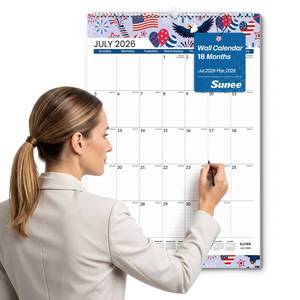 lot 8276 image: SUNEE 2026 Wall Calendar Large 22.75x15.5, 21 Month Calendar (Ends December 2027), Vertical Extra Large, Seasons Color