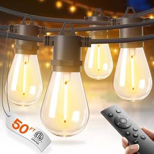 lot 8301 image: addlon 50FT LED Outdoor String Lights, Waterproof Dimmable Bulbs for Patio