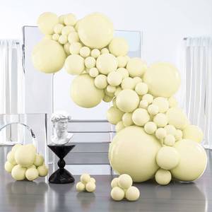 lot 8302 image: PartyWoo Pastel Yellow Balloons 127pcs Light Pale Yellow Different Sizes