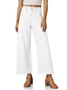 lot 8306 image: Cicy Bell Womens Cropped Wide Leg Jeans High Waisted Stretchy Denim Pants