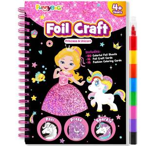 lot 8312 image: FUNNYB&G Foil Art Craft Kit for Kids, Sparkly Birthday Gift Toy for Girls