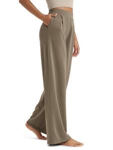 lot 8317 image: ODODOS Modal Soft Wide Leg Pants for Women High Waist Casual Relaxed Pants with Pockets, 29 Inseam, Espresso, X-Large
