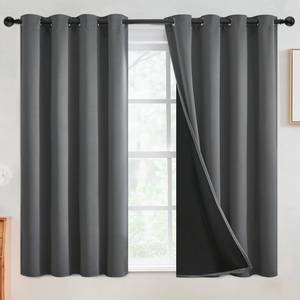 lot 8320 image: SimpleHome Grey 100% Blackout Curtains Room Darkening Living Room 54 Inch