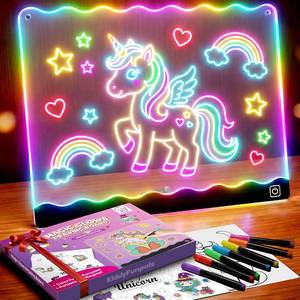 lot 8333 image: LED Drawing Board for Girls, Arts Gifts Kit and Crafts Toys for 3 Year Old