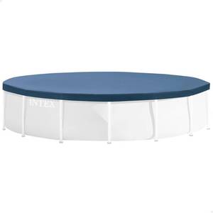 lot 11440 image: INTEX 28030E Pool Cover for 10ft Round Metal Frame Pools �� Includes Rope Tie �� Drain Holes �� 10in Overhang �� Snug Fit