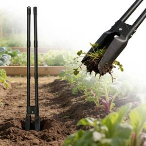 lot 11442 image: REILEIHODE Post Hole Digger 4.5FT Heavy Duty Hole Digger with Dual Sharp Blades Professional Manual Hole Digger Tool for Gardening Transplanting Fence Installation Construction