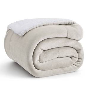 lot 11446 image: Bedsure GentleSoft Sherpa Fleece Twin Size Blanket for Couch, Non-Heated, Thick and Warm Throw for Women and Men, Soft Fuzzy Plush Twin Blanket for Winter, Linen, 60x80 Inches