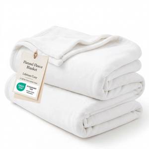 lot 11453 image: Bedsure GentleSoft Fleece Throw XL Blanket White - 300GSM Soft Lightweight Plush Cozy Blankets for Bed, Sofa, Couch, Travel, Camping, 50x70 inches